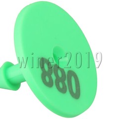 Green Plastic Livestock Ear Tags with 001-100 Number 1.18×0.98 Inch Pack of 200