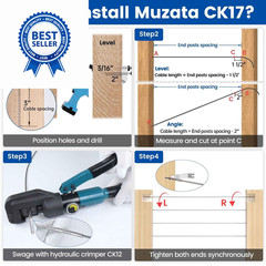 Muzata 20 Pack 1/8″ Cable Railing Hardware Kit Swage Lag Screws 1/8″, Silver