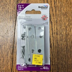 National Hardware N114-355 V118 Zinc Plated Mending Plate, 3″ x 5/8″ 4 Pieces