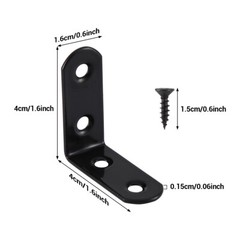 1.5″ L-Shaped Bracket Corner Brace Stainless Steel Bracket Right Angle+Screw Lot