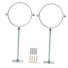 2 Sets Adjustable Pipe Bracket，Heavy Duty Galvanized Iron Stove Pipe 2-Inches