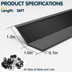 Garage Door Seal Top and Sides – 36 FT TPE Weather Stripping 36Ft, Black