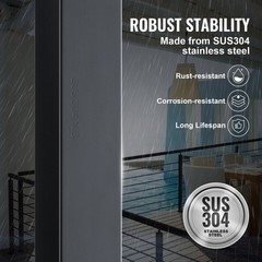 Durable 42in Deck Handrail Post Stainless Steel Holeless Custom Angle