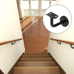 6Pcs Black Stainless Steel Handrail Brackets – Stair Railing Hardware, Wall Moun