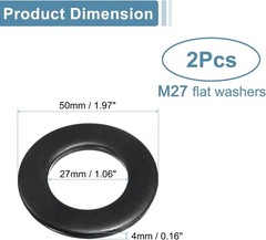 uxcell 2 Pcs M27 Stainless Steel Flat Washers, 27mm ID x 50mm OD x 4mm