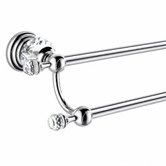 Wincase Chrome Towel Bar Adjustable Double Towel Holder Silver Crystal Bathroom