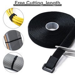 1″ x32Ft Hook and Loop Straps with 50 Plastic Buckles, Adjustable Fastening C…