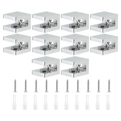 Glass Shelf Clamp, 10Pcs Glass Clip Holder Support for 5-8 mm Thick, Silver