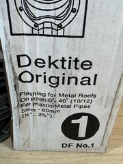 Box of 10 DEKTITE PIPE FLASHING BOOTS – Size #1 1/4”-2 3/8” Grey (G)