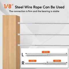 100Pack 1/8′ Left & Right Handed Thread Swage Lag Screws, T316 Stainless Steel..