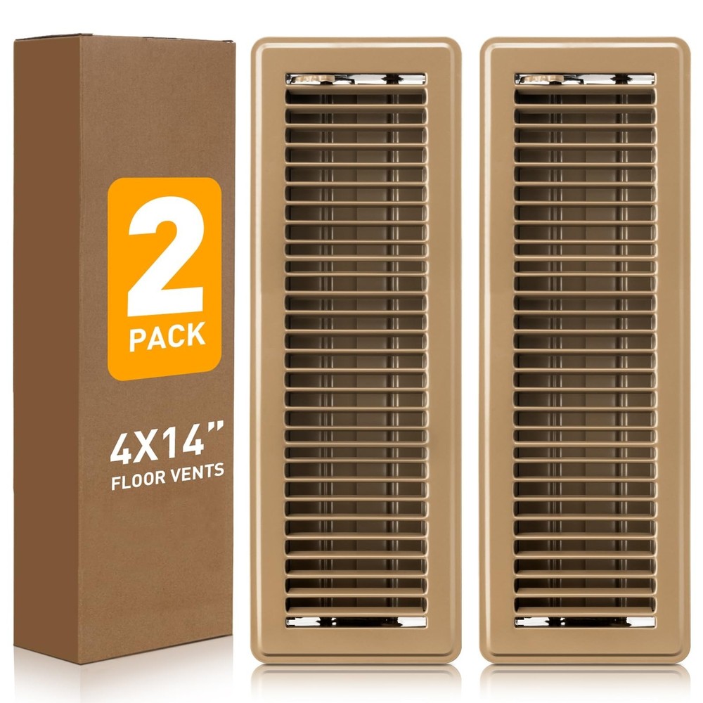 Floor Register 4×14, Heavy Duty Steel Walkable Floor Vent Covers, Air Vent Co…