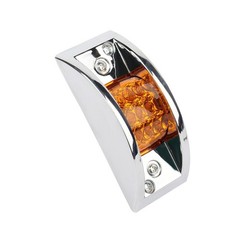 4x Side Marker Light Rectangular Chrome Armored-style Side Mark… Fast USA SHIP