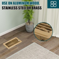 VOISEN Floor Register 4×8, 4 Pack Floor Vent Covers, Steel Adjustable Air Sup…