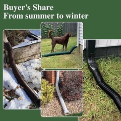 11.5Ft Long Gutter Downspout Extensions Flexible, Drain Downspout Extender, down