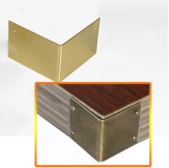 3/6cm Vintage Corner Braces Bracket Brass Wrap Angle 90°Corner Code Box Protect