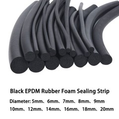 Diameter 5mm To 20mm Round Sponge Cord Black Foam EPDM Rubber Gasket Trim Seal