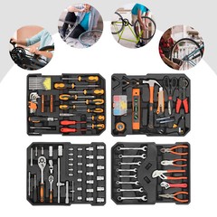 4-Compartments Trolley Case Tool Box Hand Tool Kit Hardware Tool & Luggage Kit