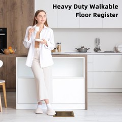 Floor Register 4×12, Heavy Duty Steel Walkable Floor Vent Covers, Air Vent Co…