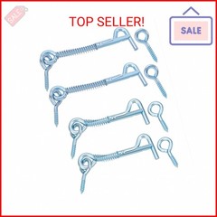 Zinc-Plated Hook and Eye Latch with Spring Lock – 2.5″ and 3″ Safety Cabin Hooks