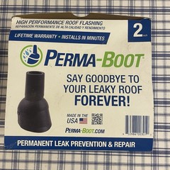 Perma-Boot 2″ Permanent Vent Pipe Black Plastic Roof Flashing