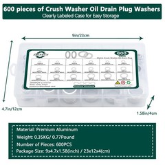 600PCS Oil Drain Plug Gasket M6 To M24, – 600 Pcs