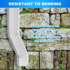 Gutter Downspout Elbow S-Shape Style B (Offset=3) Zig Zag Elbows 2” X 3” White A