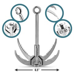 Grappling Hook with 10m Rope – Multifunctional QUADPALM Standard, Black
