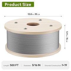 1/8 T316 Stainless Steel Cable 1000FT Marine Grade Wire Rope Cutter
