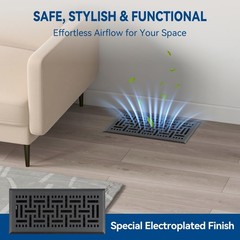 Electroplated Floor Register,4″ x 12″ 4 Pack,Walkable Metal Vent Covers for W…