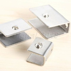 4x Square Clamp Holder Brackets Clips For 6-12mm Thickness Glass Shelf Handrails