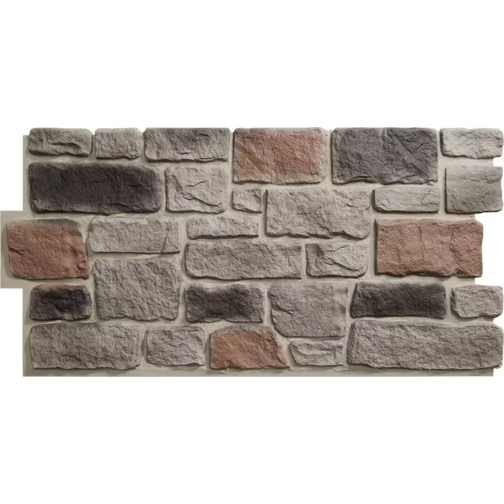 Everstone Cobblestone 23.75 In. X 48 In. Urethane Composite Faux Stone Panel Sid