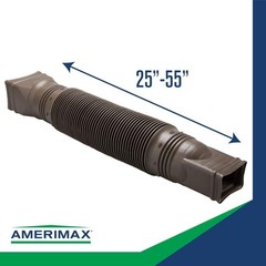 Expandable Flex Drain Downspout Extension 25-55″ Rain Pipe Spout Gutter, Brown
