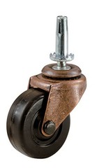 9345 2-Inch Medium Duty Stem Caster, 2-Pack,Black