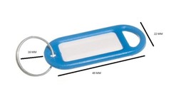 Key Anneau Tag 50mm X 20mm With Label And Split Blue Pack Of 20