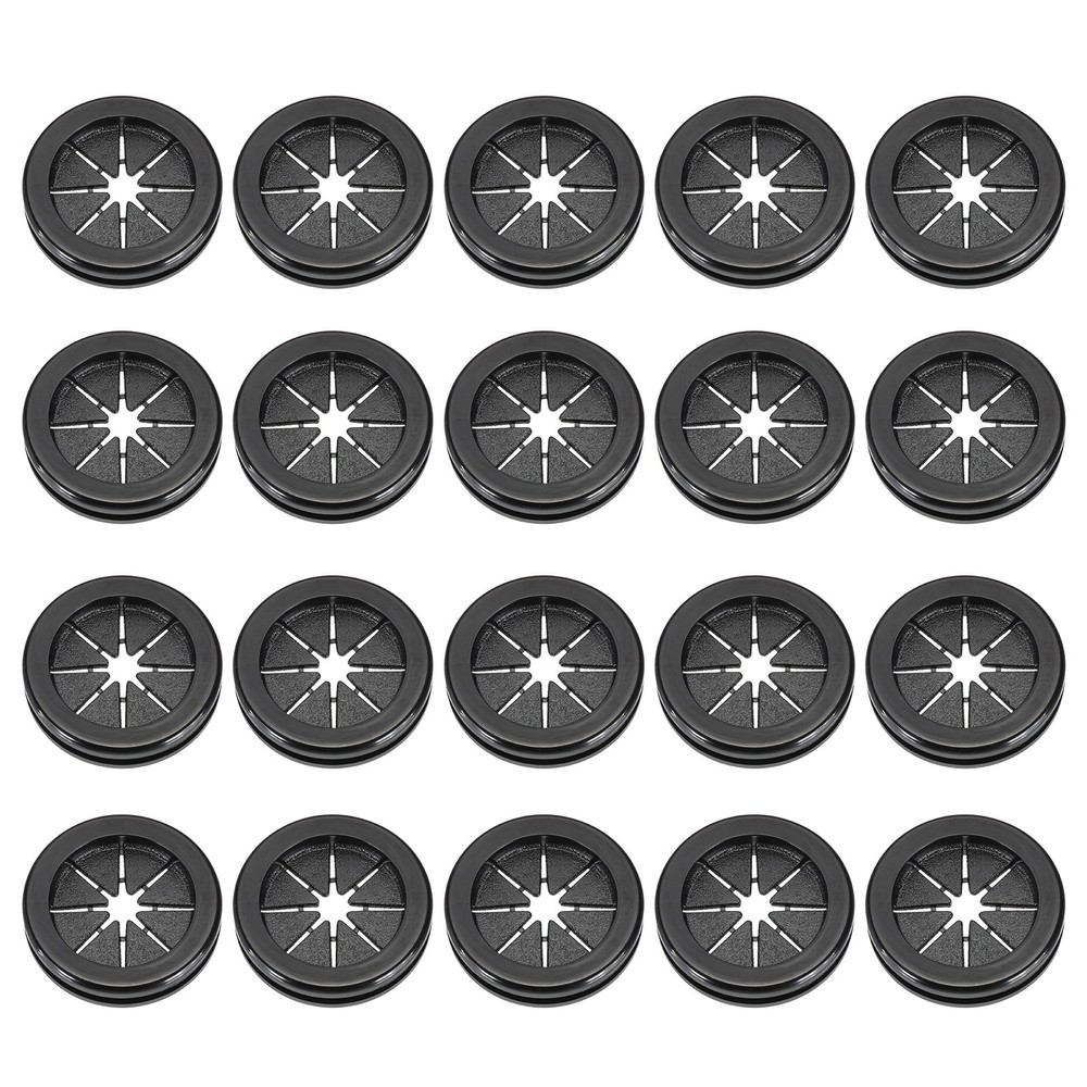 20 Pcs 1″ Desk Grommet Round Double-Sided Cables Grommet Black