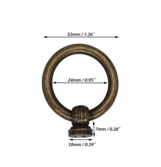 binifiMux 8pcs Vintage Drop Ring Knobs Pulls for Dresser Drawer, Bronze