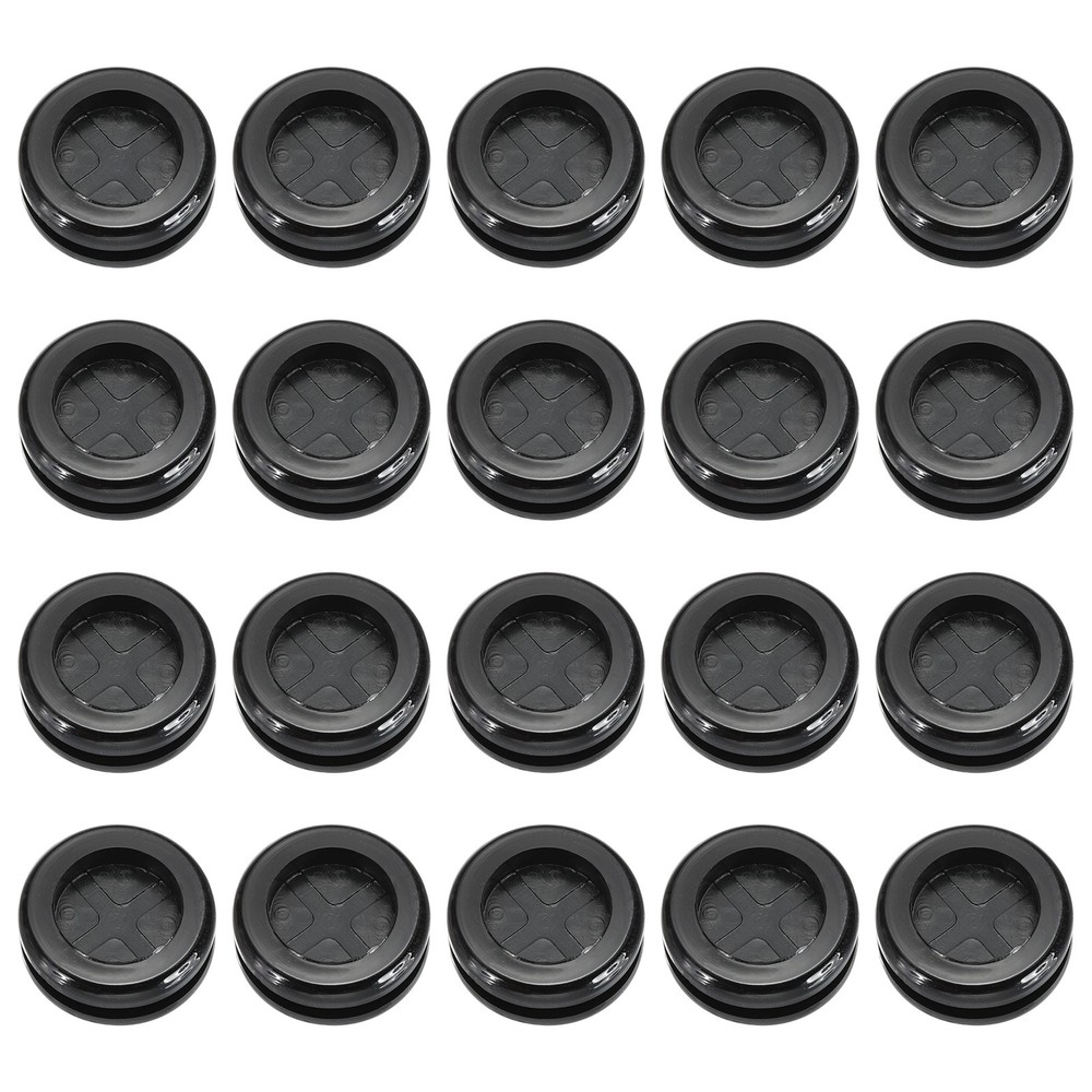 20 Pcs 9/16″ Desk Grommet Round Double-Sided Cables Grommet Black