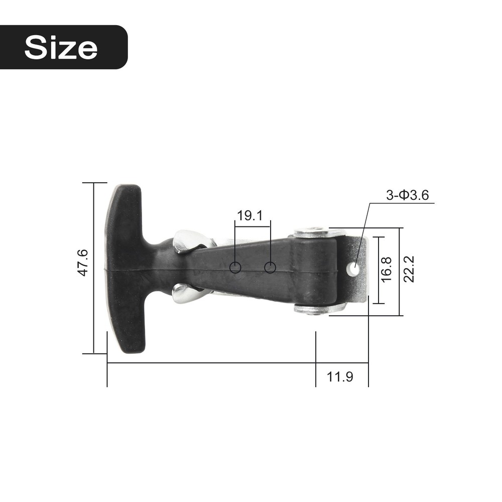 Long Lasting T Handle Draw Latch 4 9 Inches Stainless Steel and Rubber