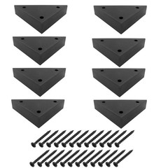 Cionyce 8 Pack Plastic Triangle Corner Sofa Legs 5.9 Inch Couch Legs Black