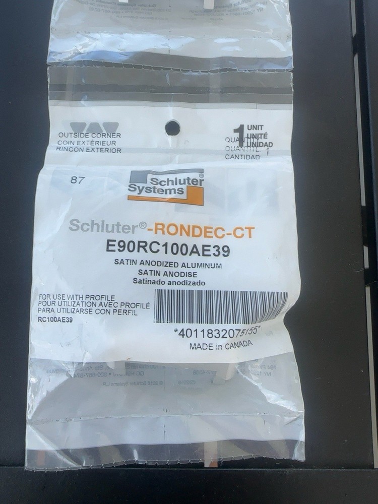 93 New Genuine Schluter RONDEC-CT Outside Corners Model: E90RC100AE39