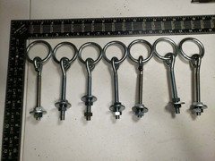 Eye Bolt Hitching Ring, Zinc, 3/8 x 4″