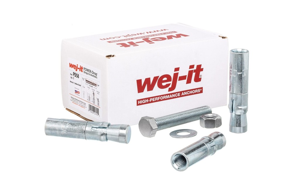 Wej-It PD58 Internally Threaded Drop-In Anchor, Carbon Steel, Zinc Plated Fin…
