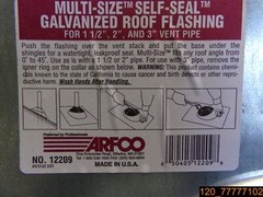 Qty=12, 1.5 In. to 2 In. to 3 In. Galvanized Self-Seal Roof Flashings 12209