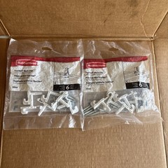 Rubbermaid FastSet Back Clip 3D69 Shelf Bracket 6 Piece Lot Of 2 White