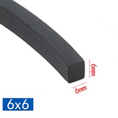Black Solid NBR Nitrile Rubber Rectangle Sealing Strip Absorption Cushioning