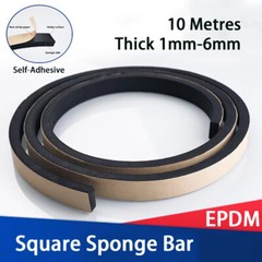10M Square EPDM Bar Self Adhesive Backed Foam Sponge Strip Silicone Rubber Seal