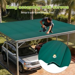 25 PCS Roof Panels Plastic Hardware Roofing Sheets Wall Panels Waterproof Green