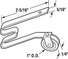 111766 Sliding Screen door M-Style Spring Tension Roller, 1 In. High Density …