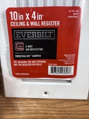 Lot Of 5 Everbilt 10in x 4in 3-Way Steel Wall/Ceiling Register – White
