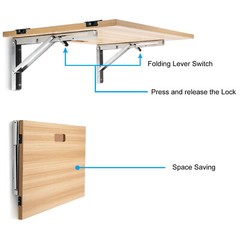 Set of 2 Folding Shelf Brackets Heavy Duty Stainless Collapsible Wall Mounted